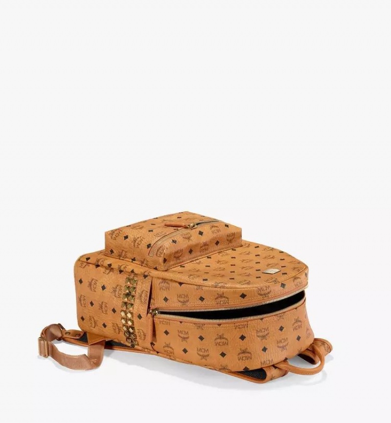 Batohy MCM Worldwide Stark Side Studs in Visetos Hnede | 016842-AYP