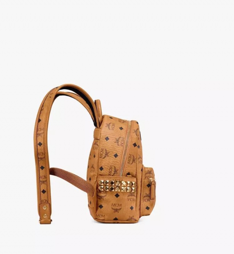 Batohy MCM Worldwide Stark Side Studs in Visetos Hnede | 629581-ZRM