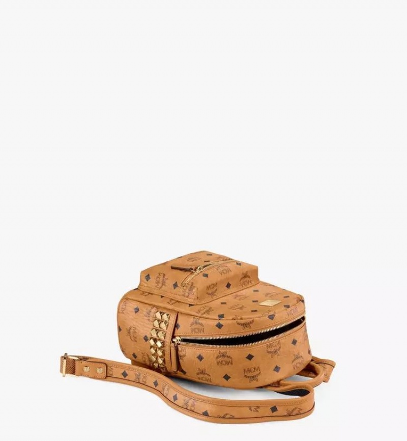 Batohy MCM Worldwide Stark Side Studs in Visetos Hnede | 629581-ZRM