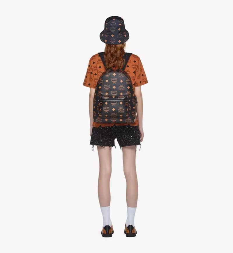 Batohy MCM Worldwide Stark in Maxi Visetos Čierne | 037152-KAL