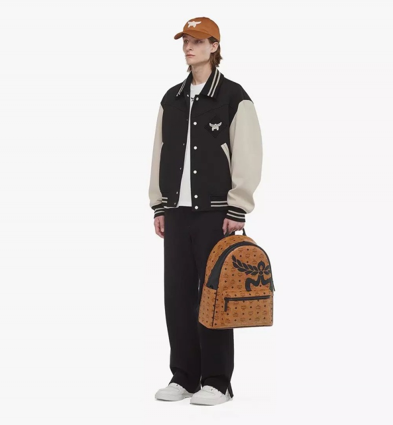 Batohy MCM Worldwide Stark in Mega Laurel Visetos Hnede | 358176-XKF