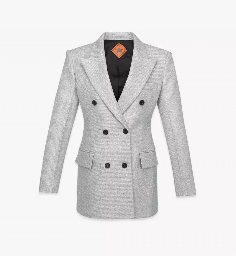 Bundy MCM Worldwide Metallic Lurex Tweed Damske Strieborne | 092458-EUD