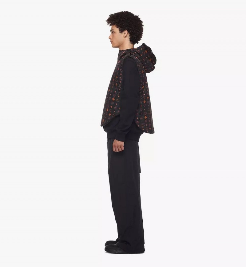 Bundy MCM Worldwide Monogram Print Puffer Vest in Regenerated Nylon Damske Čierne | 812954-CPQ