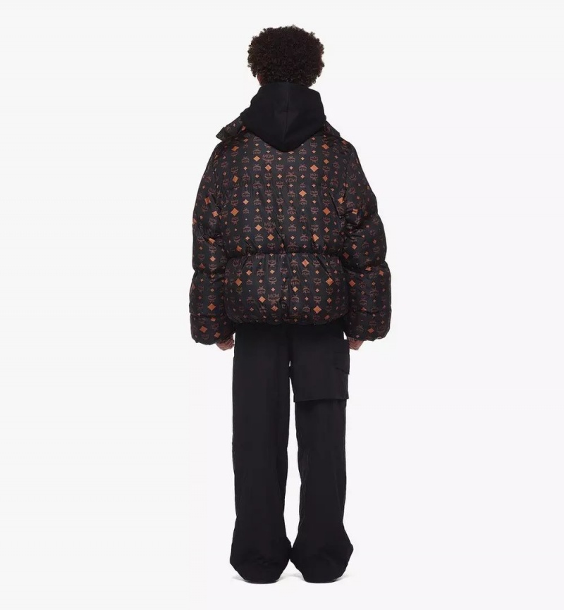 Bundy MCM Worldwide Monogram Print Puffer in Regenerated Nylon Damske Čierne | 934152-QFL