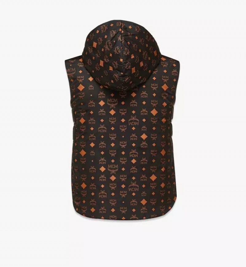 Bundy MCM Worldwide Monogram Print Puffer Vest in Regenerated Nylon Panske Čierne | 430159-GHD