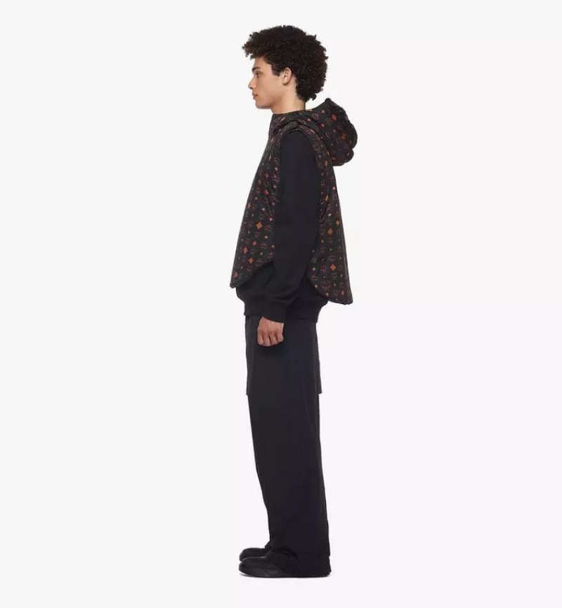 Bundy MCM Worldwide Monogram Print Puffer Vest in Regenerated Nylon Panske Čierne | 430159-GHD