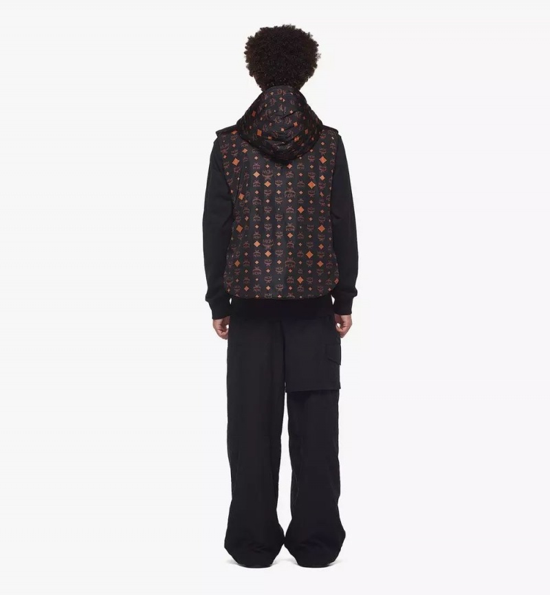 Bundy MCM Worldwide Monogram Print Puffer Vest in Regenerated Nylon Panske Čierne | 430159-GHD