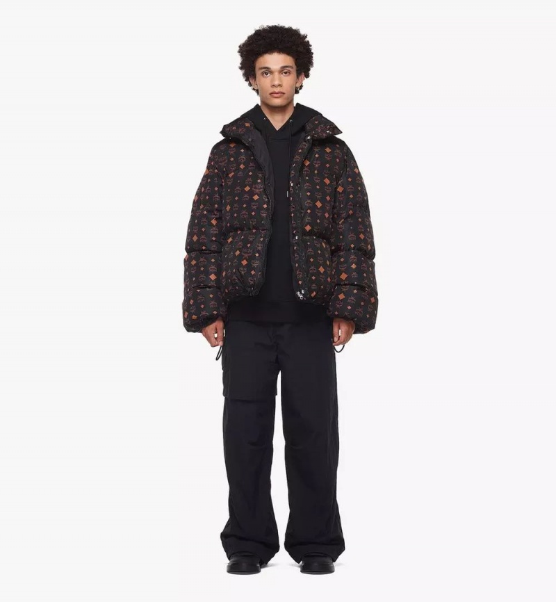 Bundy MCM Worldwide Monogram Print Puffer in Regenerated Nylon Panske Čierne | 782093-MKH