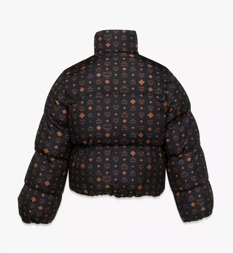 Bundy MCM Worldwide Monogram Print Puffer in Regenerated Nylon Panske Čierne | 782093-MKH