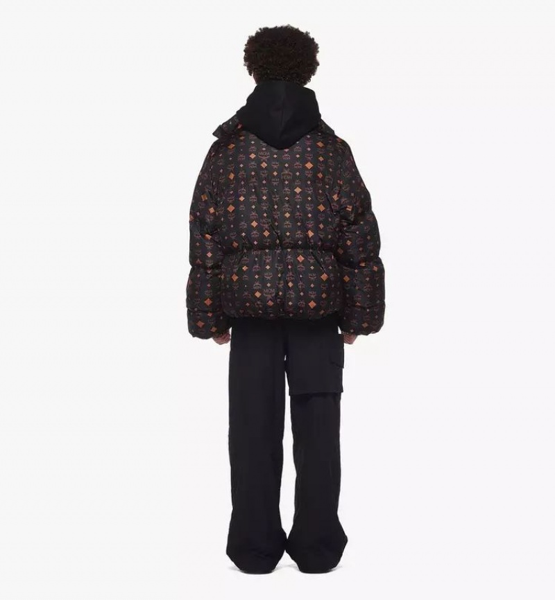 Bundy MCM Worldwide Monogram Print Puffer in Regenerated Nylon Panske Čierne | 782093-MKH
