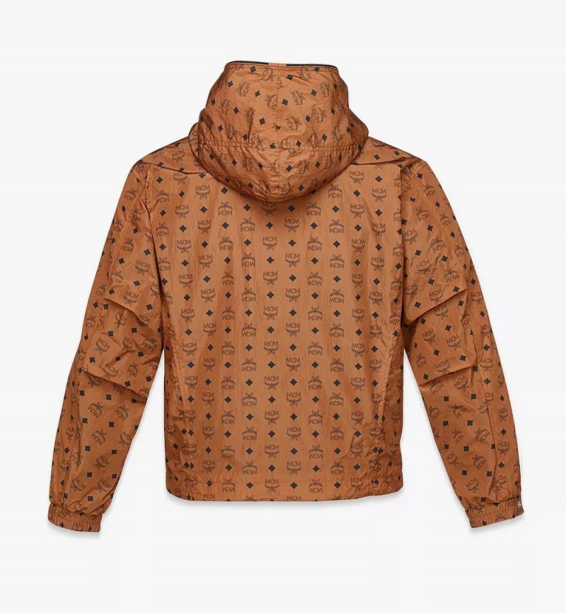 Bundy MCM Worldwide Monogram Print Windbreaker in Recycled Nylon Damske Hnede | 873169-CIM