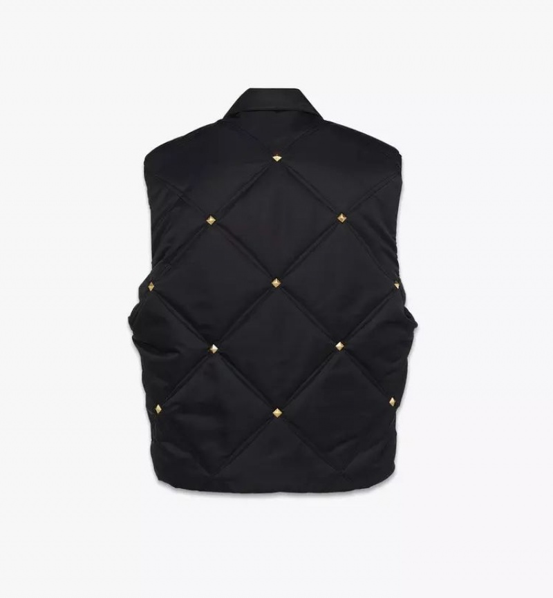 Bundy MCM Worldwide Studded Vest in Recycled Nylon Panske Čierne | 186473-SEB
