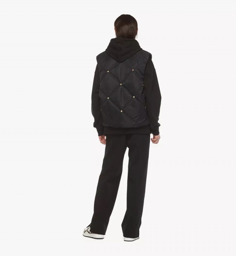Bundy MCM Worldwide Studded Vest in Recycled Nylon Panske Čierne | 186473-SEB