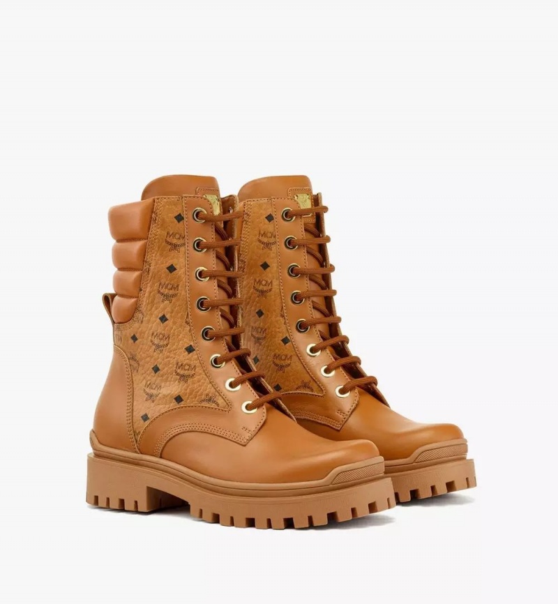 Cizmy MCM Worldwide Visetos in Calf Kozene Damske Hnede | 238150-BFK