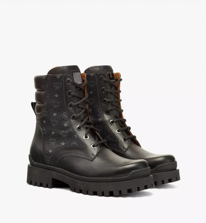 Cizmy MCM Worldwide Visetos in Calf Kozene Damske Čierne | 350746-VZL