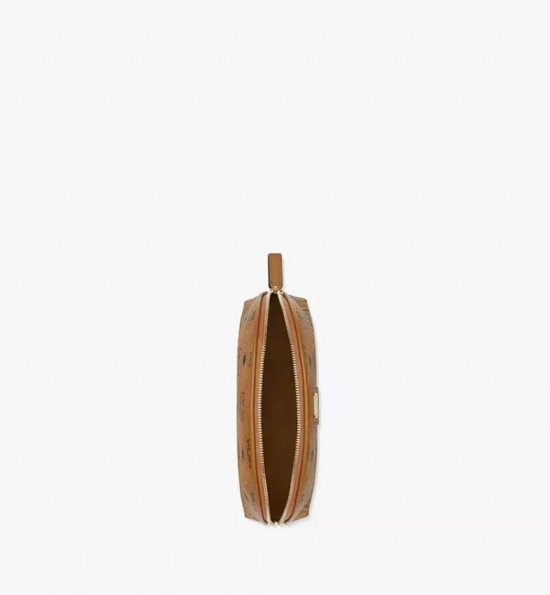 Clutch MCM Worldwide Aren Cosmetic Pouch in Visetos Hnede | 905671-BRO