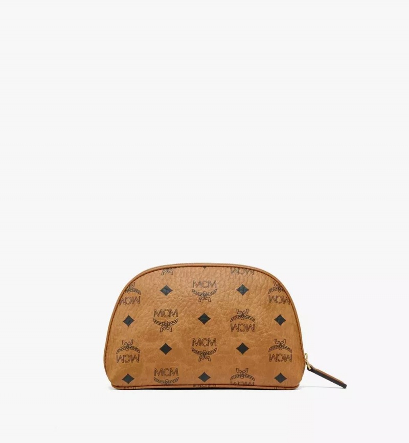 Clutch MCM Worldwide Aren Cosmetic Pouch in Visetos Hnede | 905671-BRO