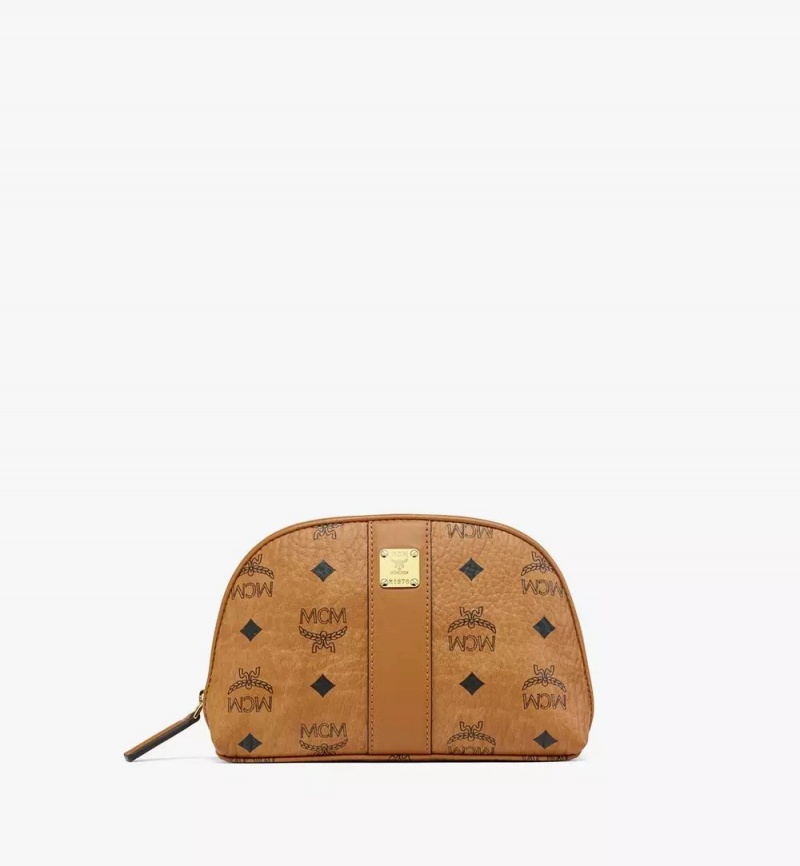 Clutch MCM Worldwide Aren Cosmetic Pouch in Visetos Hnede | 905671-BRO
