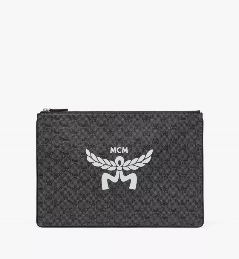 Clutch MCM Worldwide Himmel Zip Pouch in Lauretos Siva | 091257-BGH