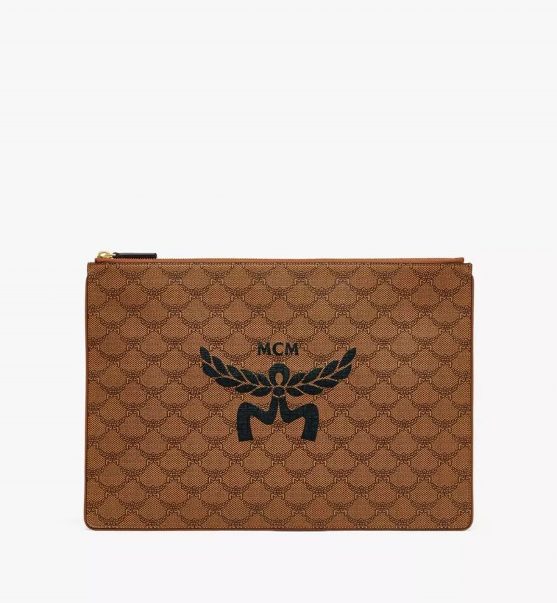 Clutch MCM Worldwide Himmel Zip Pouch in Lauretos Hnede | 290643-FJT