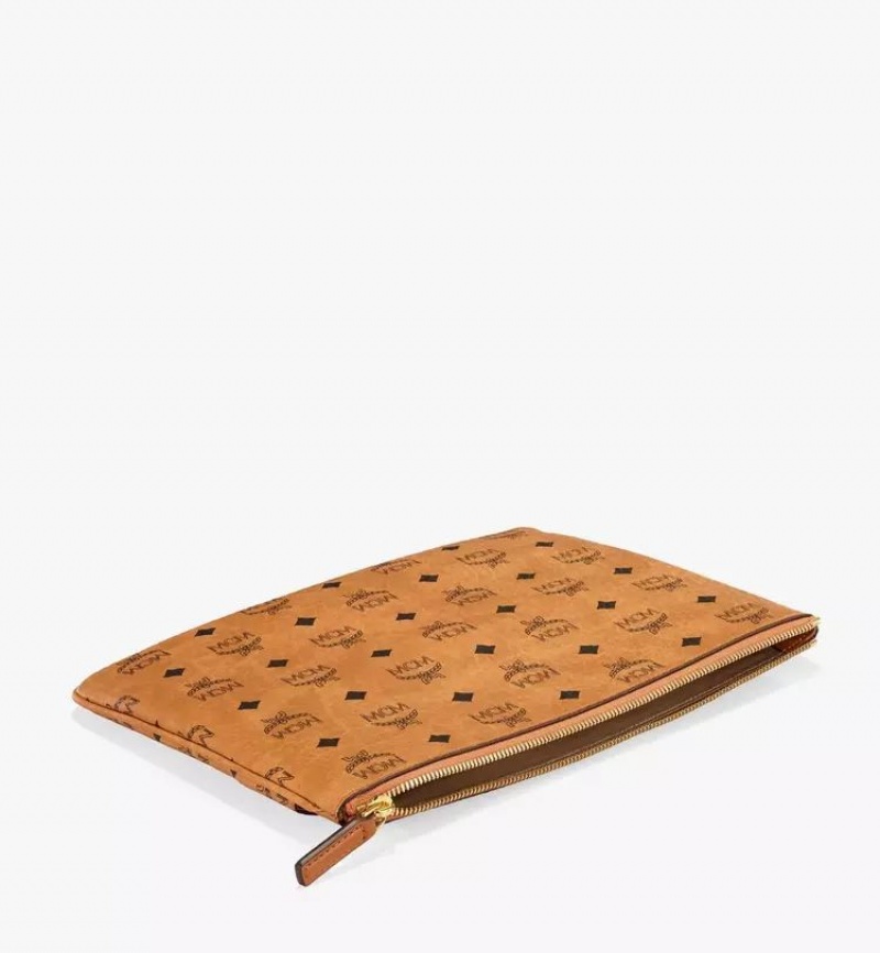 Clutch MCM Worldwide Pouch in Visetos Original Hnede | 217359-NOA