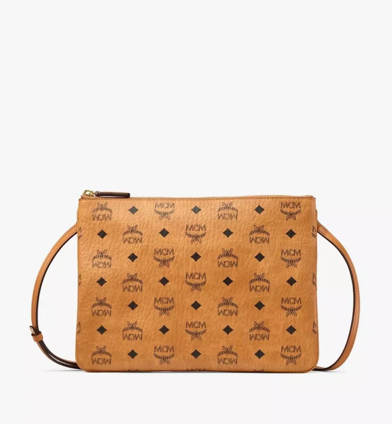 Clutch MCM Worldwide Pouch in Visetos Original Hnede | 217359-NOA