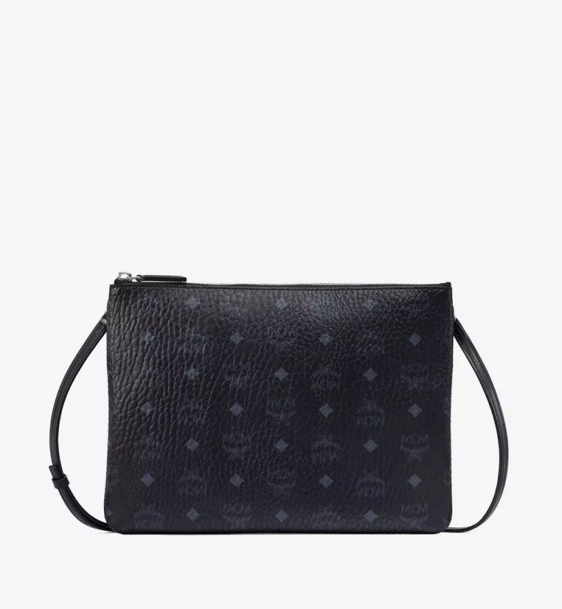 Clutch MCM Worldwide Pouch in Visetos Original Čierne | 520794-BPS
