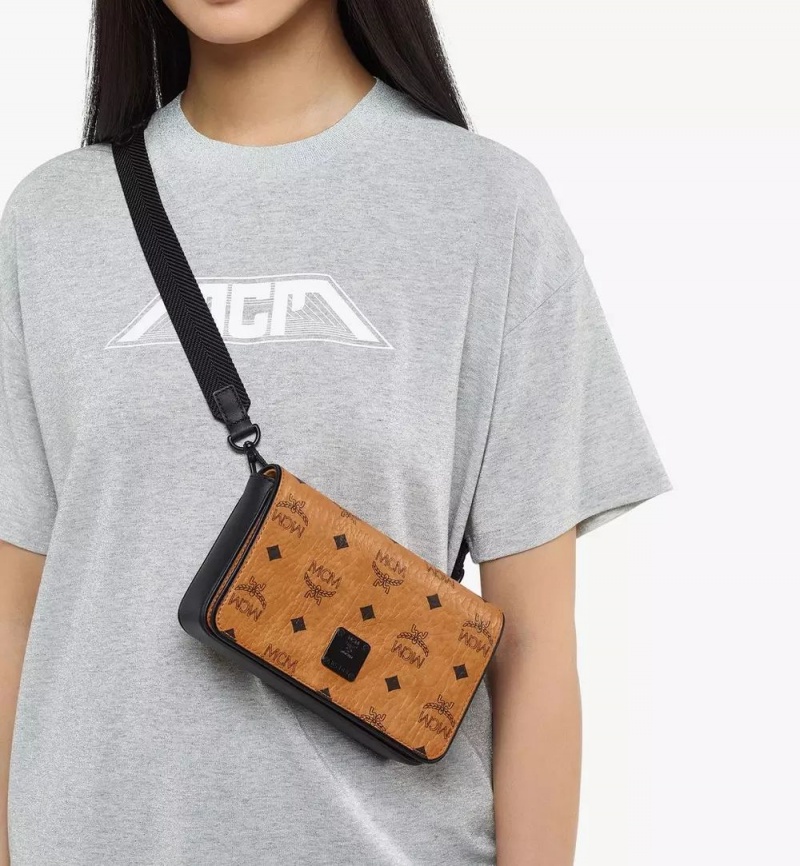 Crossbody Kabelka MCM Worldwide Aren Camera in Visetos Hnede | 362971-GUK