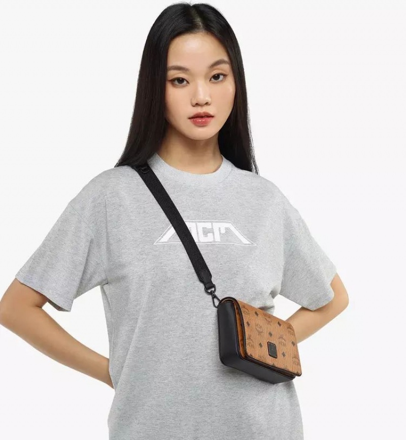 Crossbody Kabelka MCM Worldwide Aren Camera in Visetos Hnede | 362971-GUK