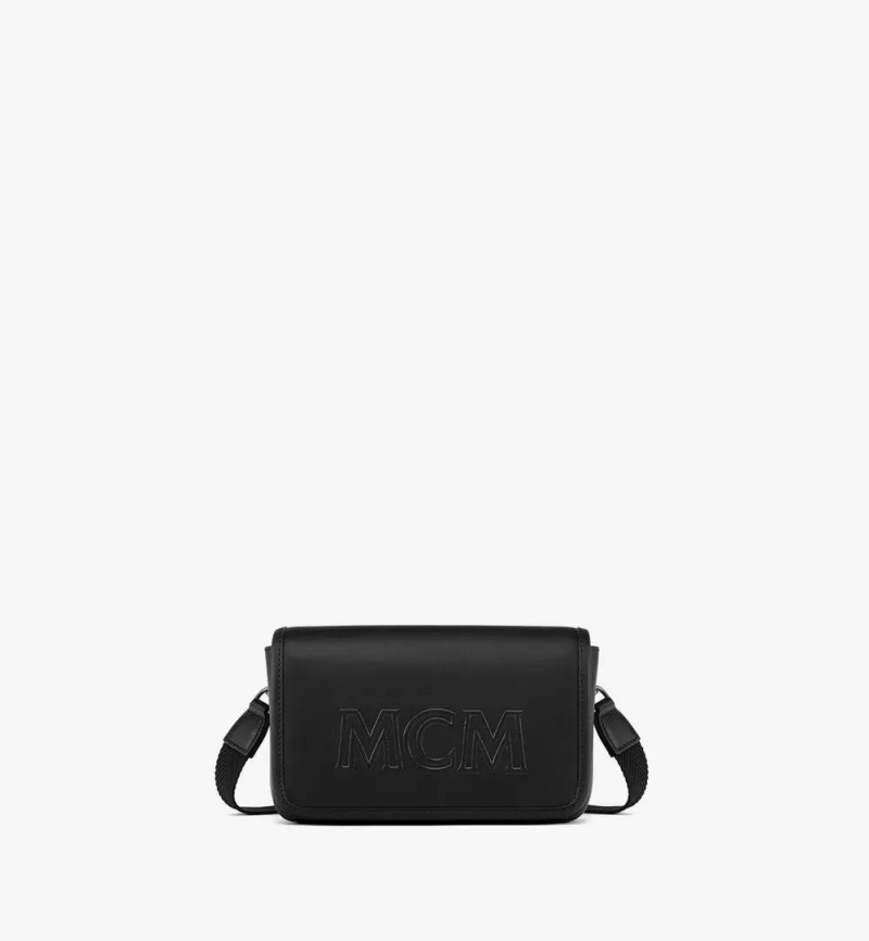 Crossbody Kabelka MCM Worldwide Aren Camera in Spanish Calf Kozene Čierne | 365420-GXF