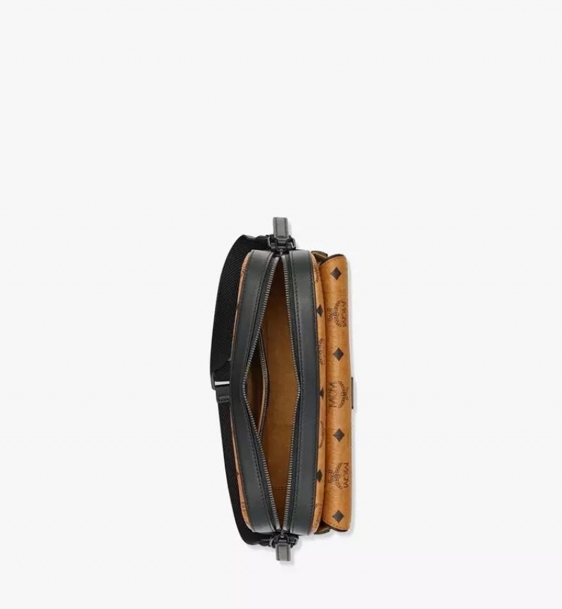 Crossbody Kabelka MCM Worldwide Aren Messenger in Visetos Hnede | 728506-SLY
