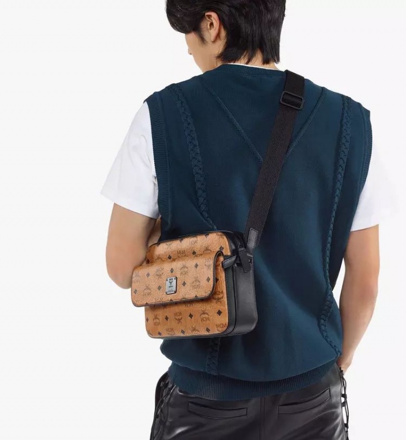 Crossbody Kabelka MCM Worldwide Aren Messenger in Visetos Hnede | 728506-SLY