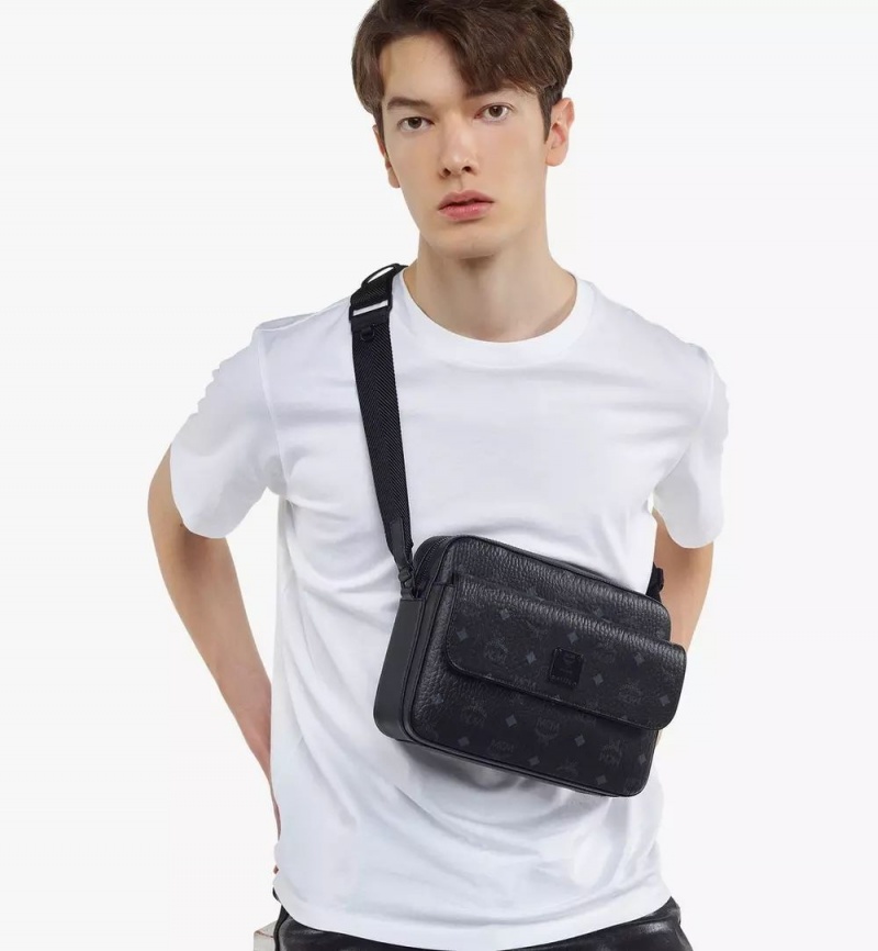 Crossbody Kabelka MCM Worldwide Aren Messenger in Visetos Čierne | 732490-FXG