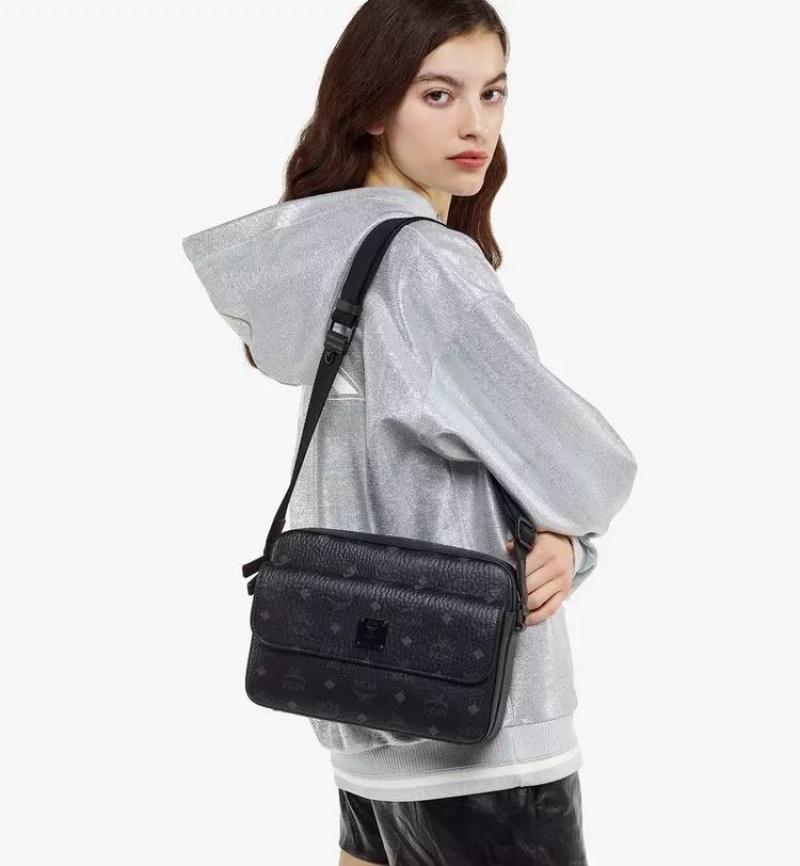 Crossbody Kabelka MCM Worldwide Aren Messenger in Visetos Čierne | 732490-FXG