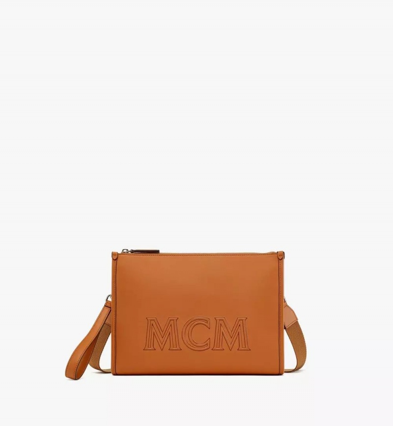 Crossbody Kabelka MCM Worldwide Aren Pouch in Spanish Calf Kozene Hnede | 218579-LTI