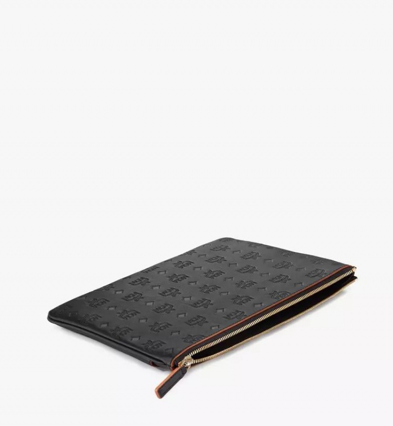 Crossbody Kabelka MCM Worldwide Aren Pouch in Monogram Kozene Čierne | 146028-ZLS