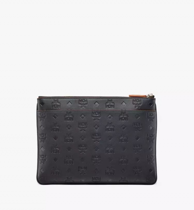 Crossbody Kabelka MCM Worldwide Aren Pouch in Monogram Kozene Čierne | 146028-ZLS
