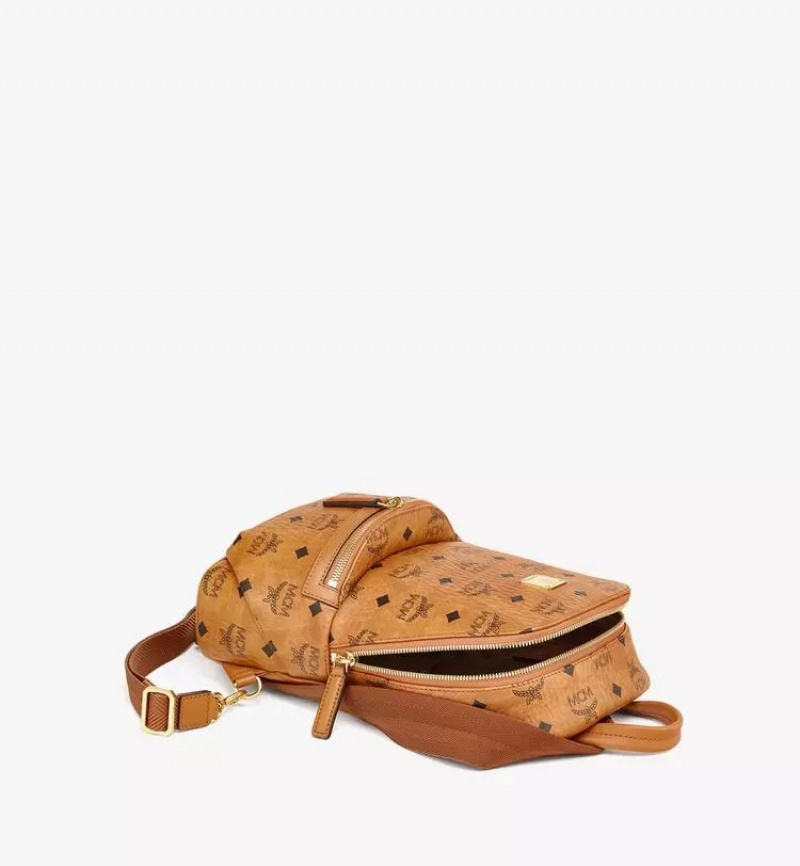 Crossbody Kabelka MCM Worldwide Aren Sling in Visetos Hnede | 107642-JLD