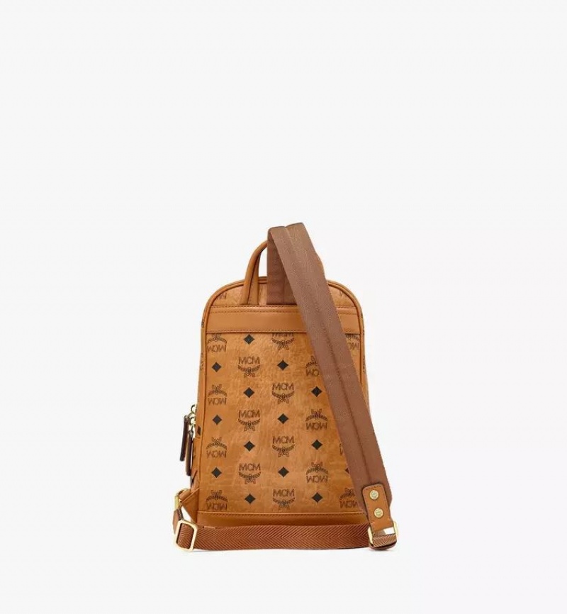 Crossbody Kabelka MCM Worldwide Aren Sling in Visetos Hnede | 107642-JLD