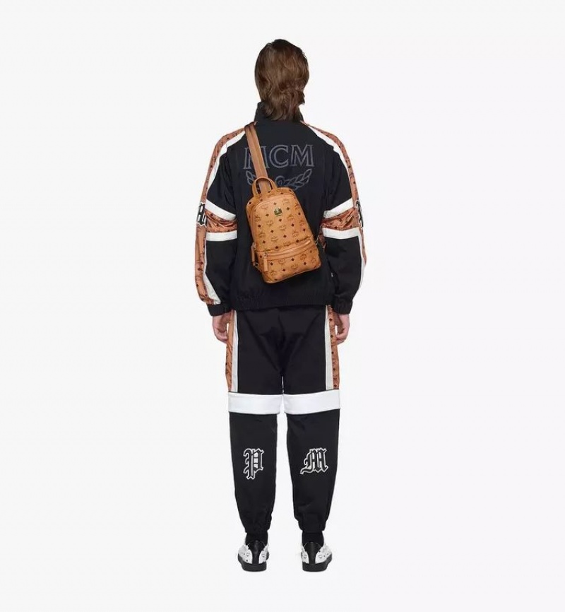 Crossbody Kabelka MCM Worldwide Aren Sling in Visetos Hnede | 107642-JLD