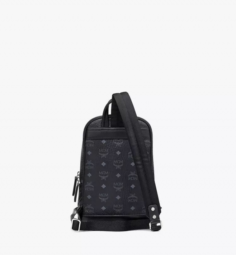 Crossbody Kabelka MCM Worldwide Aren Sling in Visetos Čierne | 342186-AWD