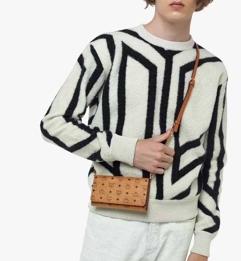 Crossbody Kabelka MCM Worldwide Aren in Visetos Hnede | 812954-UEW