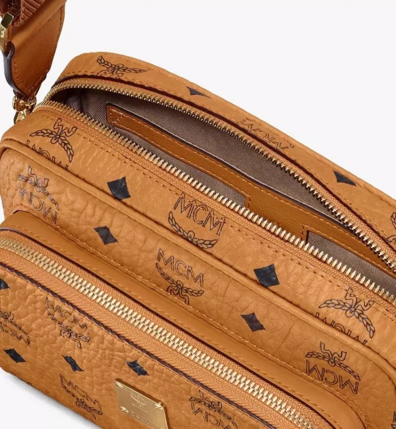 Crossbody Kabelka MCM Worldwide Aren in Visetos Hnede | 902853-FGJ