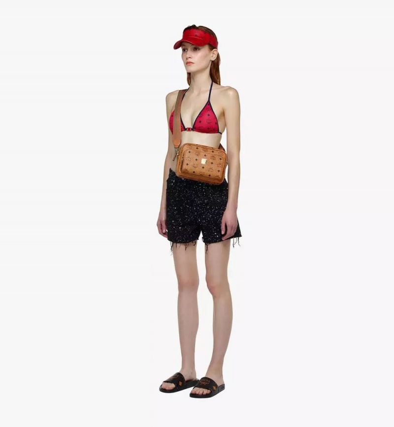 Crossbody Kabelka MCM Worldwide Aren in Visetos Hnede | 902853-FGJ