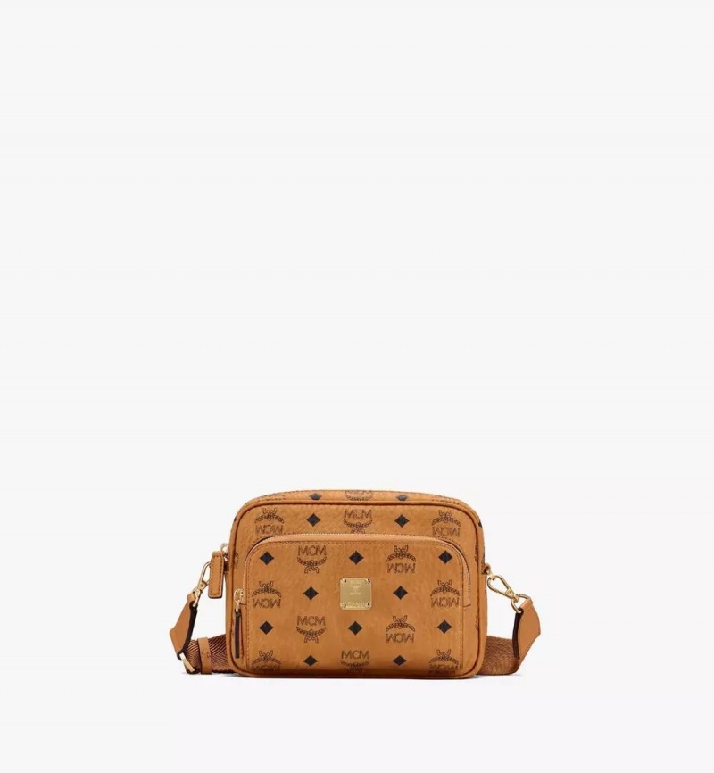 Crossbody Kabelka MCM Worldwide Aren in Visetos Hnede | 902853-FGJ
