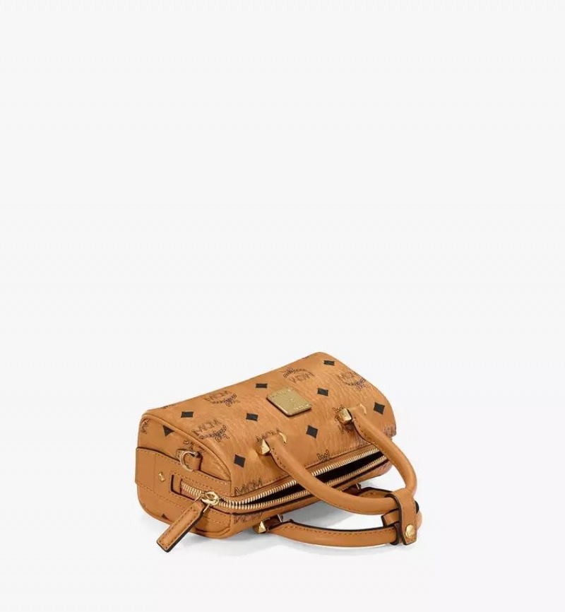 Crossbody Kabelka MCM Worldwide Boston in Visetos Original Hnede | 823679-EMP