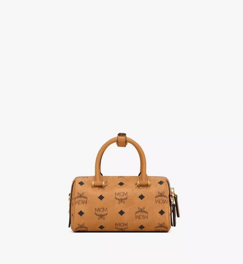 Crossbody Kabelka MCM Worldwide Boston in Visetos Original Hnede | 823679-EMP
