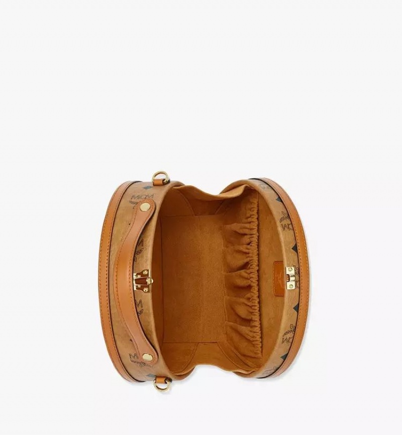 Crossbody Kabelka MCM Worldwide Box in Visetos Hnede | 019374-OLY