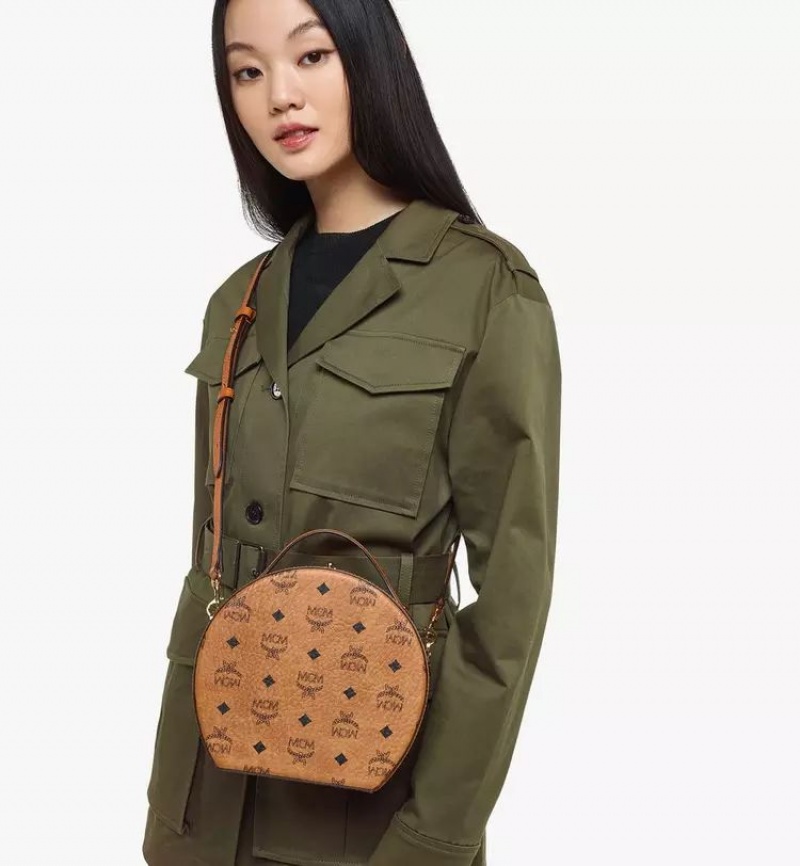 Crossbody Kabelka MCM Worldwide Box in Visetos Hnede | 019374-OLY