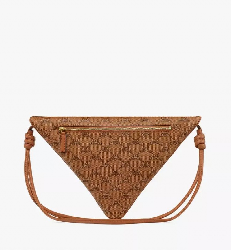 Crossbody Kabelka MCM Worldwide Himmel Triangle Pouch in Lauretos Hnede | 675021-VQE